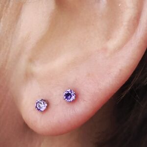 12 Pair Set Mini Stud Earrings Multi Color